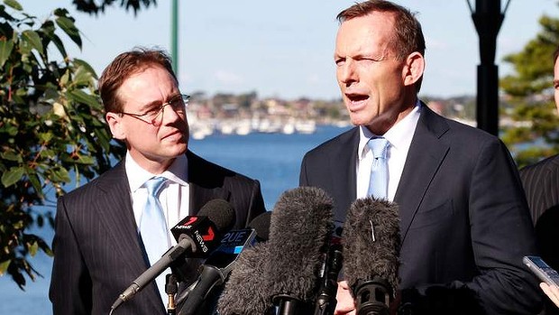 Greg Hunt and Tony Abbott. Credit: the Age, Edwina Pickles