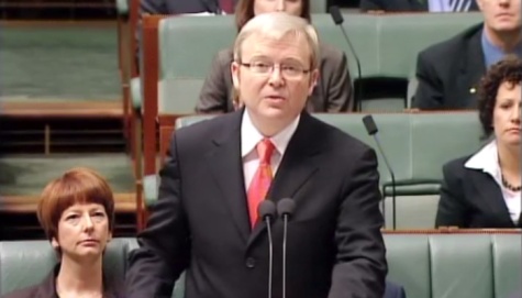 Kevin Rudd apologising to the Stolen Generations. Credit: Museum Victoria