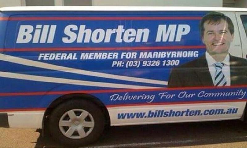 Maribyrnong voters are left to guess which party Bill Shorten represents.