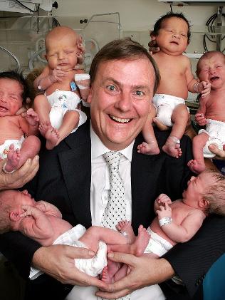 Former Treasurer Peter Costello, after announcing the Baby Bonus. Credit: David Caird, Herald Sun